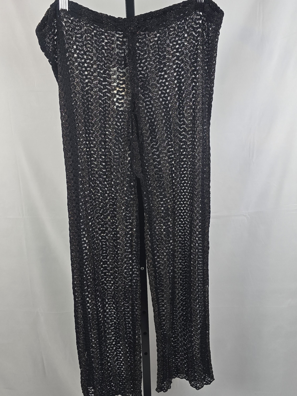 NWT BECCA Metallic Crochet Split Pants Cover-Up Size Medium